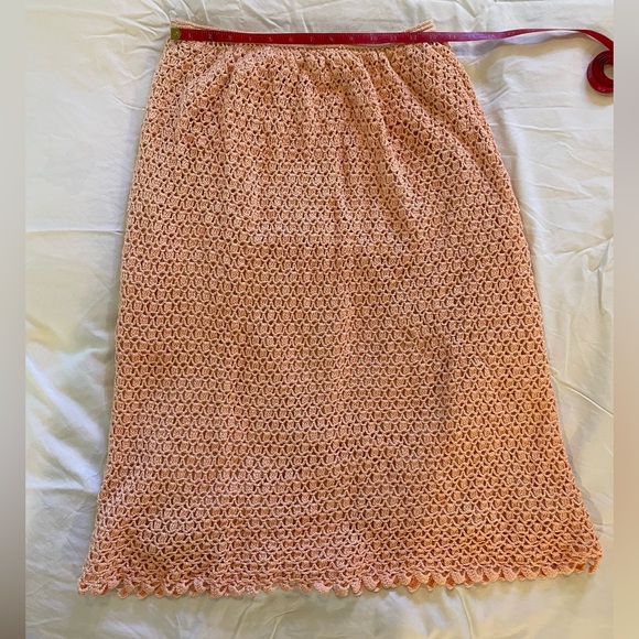 Vintage Boho Crochet Women Midi Skirt sz Medium Cottagecore - Picture 2 of 9